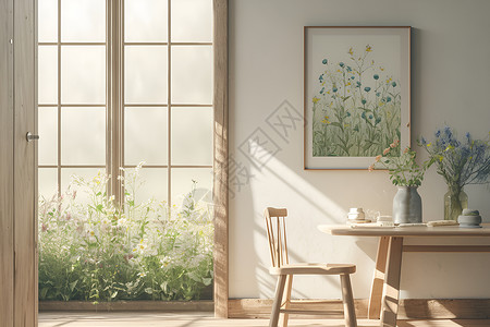 家居中的植物背景图片