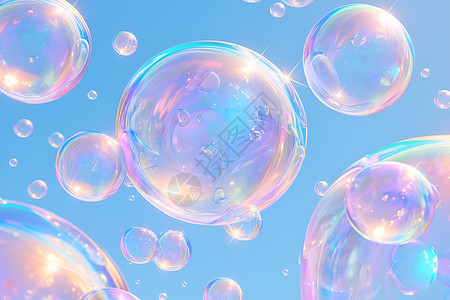 五颜六色的气泡背景图片