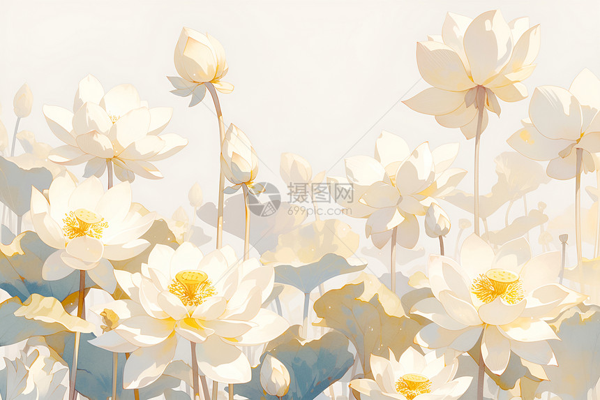 白色的莲花图片