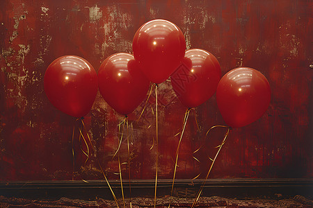 充气的红色气球背景图片