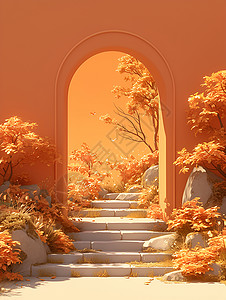 橘色的建筑背景图片