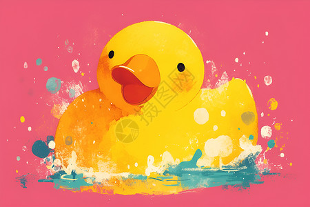 快乐的小黄鸭背景图片