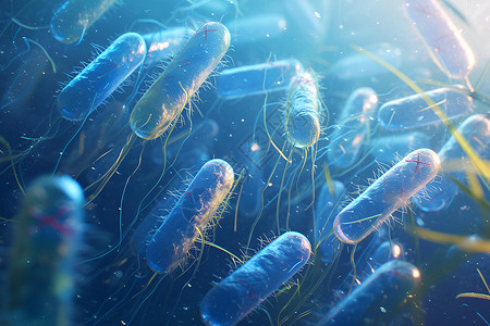 空气细菌微生物漂浮插画插画