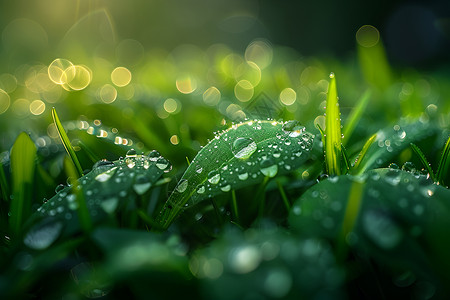 下雨的草地背景图片