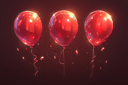 鲜亮的红色气球背景图片