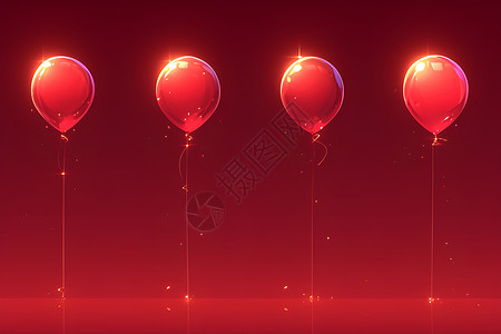 红色背景上的气球背景图片