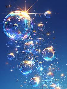 气泡梦幻素材五彩缤纷的气泡插画