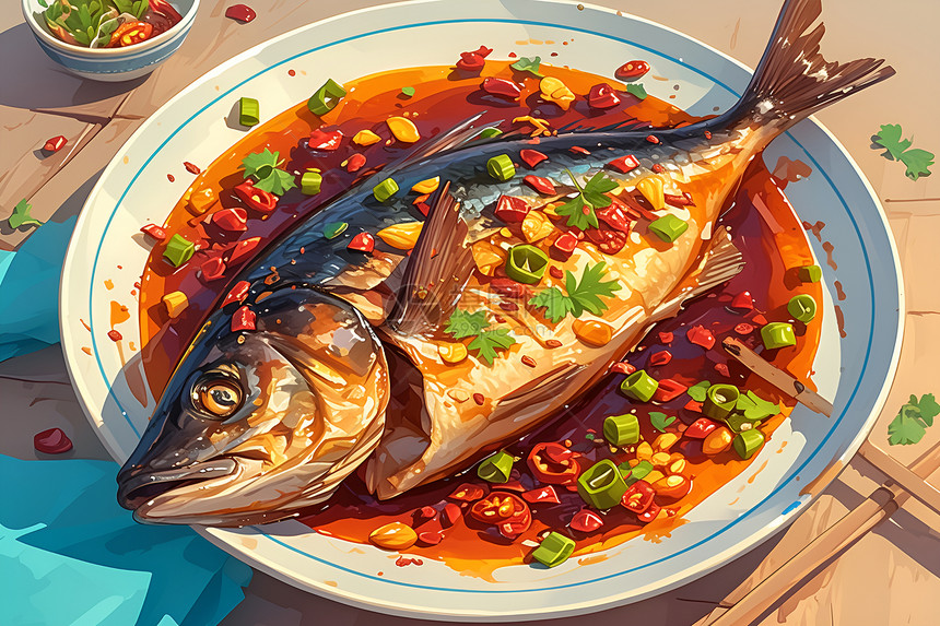 中国美食的红烧鱼肉图片
