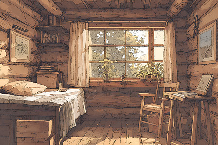 简单房间简单小屋的插图插画