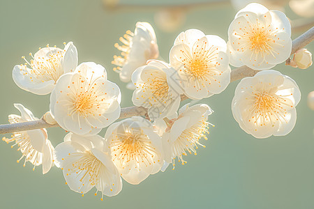 白色盛开的花朵背景图片