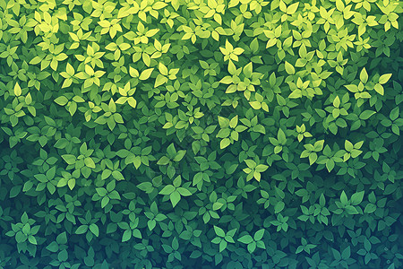 绿叶点缀绿植点缀的墙壁插画