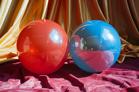 丝绒幕布上的气球背景图片