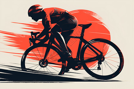 单车骑行骑自行车的人插画