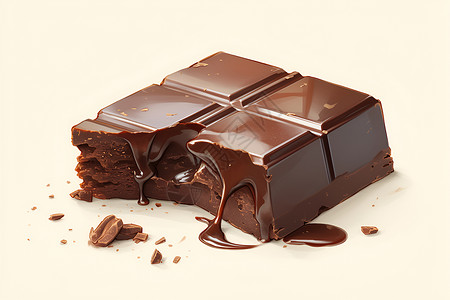 甜品包装盒浓稠的巧克力插画