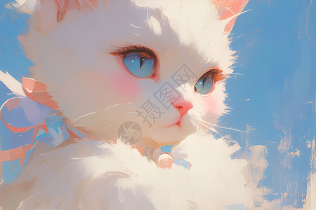 可爱小蓝眼睛猫咪背景图片