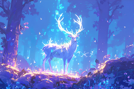 幻境之鹿背景图片