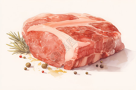 腌制肉类腌制的牛排插画