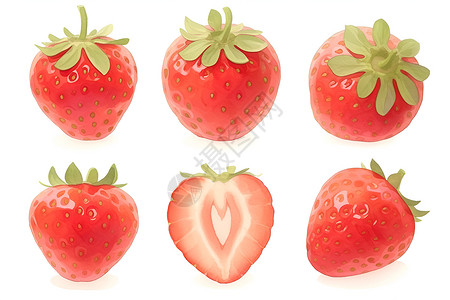 美味新鲜的草莓背景图片
