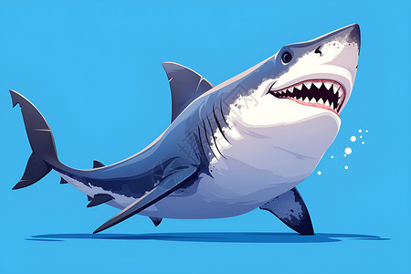 欢快的笑脸鲨鱼背景图片