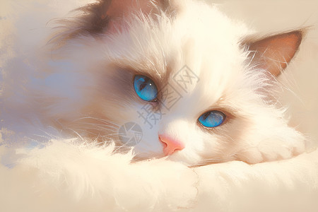 猫咪的蓝色眼睛背景图片