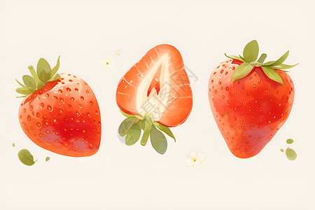 展示的可口草莓背景图片