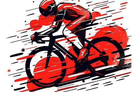 鼠标速度简约自行车比赛插画