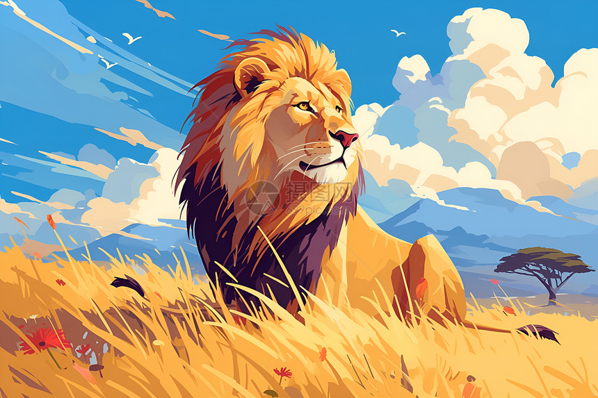 草原上的狮子王图片
