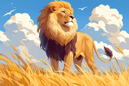 狮子王者的风采背景图片