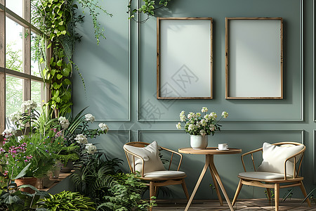 现代餐桌清新自然的室内设计设计图片