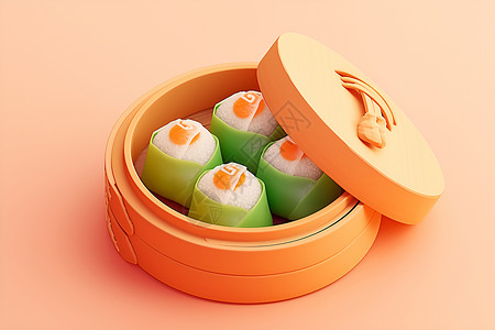传统美食蒸饺美味的蒸饺插画