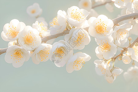 白色的梅花背景图片