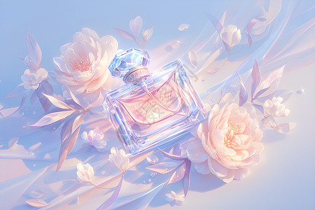 梦幻水晶香水瓶背景图片
