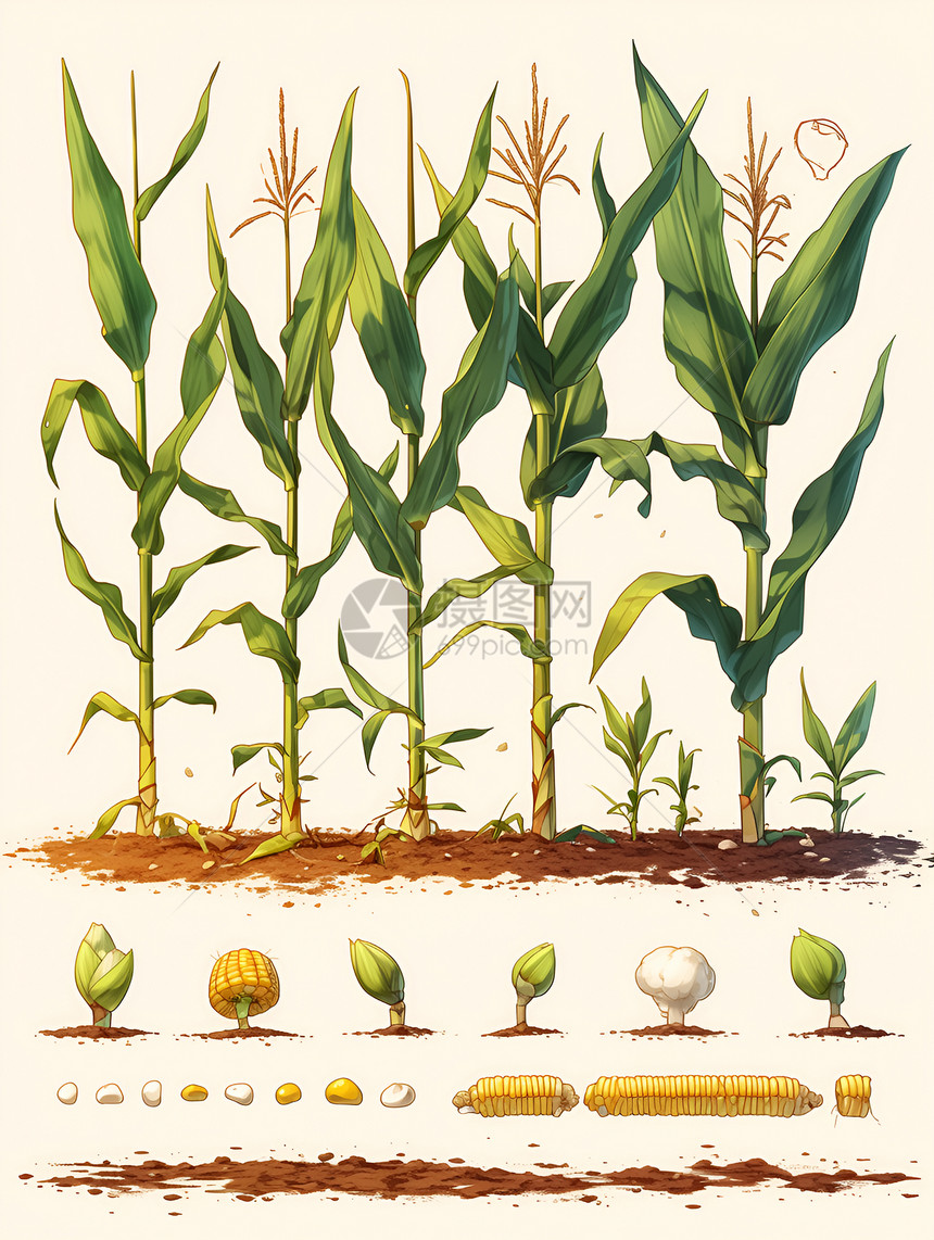 玉米生长的各个阶段图片