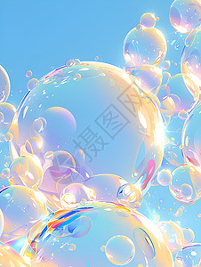 漂浮的美丽泡泡背景图片