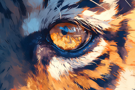 绘画的老虎眼睛背景图片