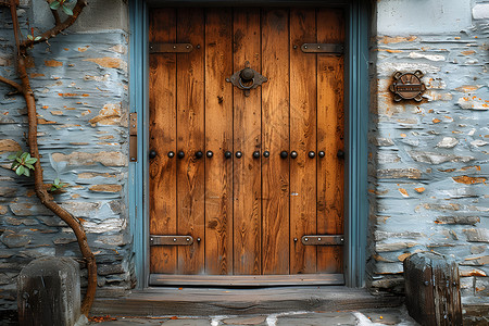 木门安装房屋的古朴木门背景