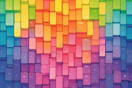 色彩方块透明色彩的键盘插画