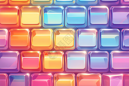 色彩方块透明色彩舞动的键盘插画
