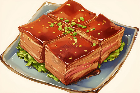 自助餐盘美味的肉饼插图插画