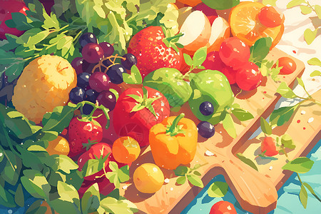 西红柿疙瘩汤丰盛的蔬菜插画