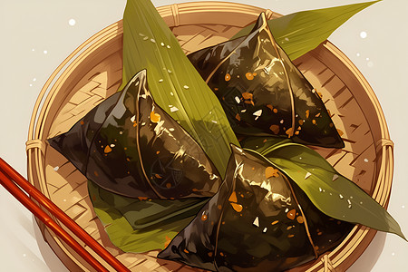 可口的粽子食物背景图片