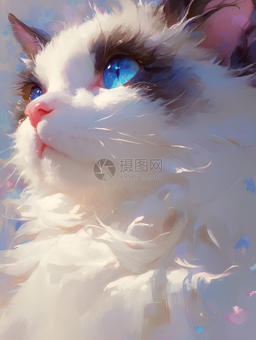 蓝色眼睛的可爱猫咪图片