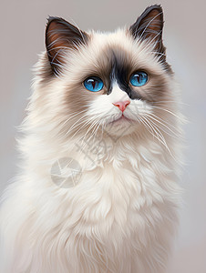 蓝色眼睛的布偶猫高清图片