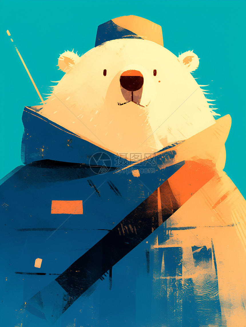 绘画的北极熊图片