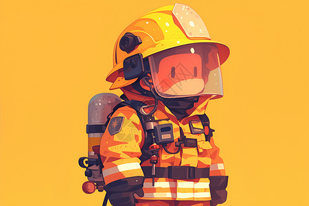 展示的消防员插画背景图片