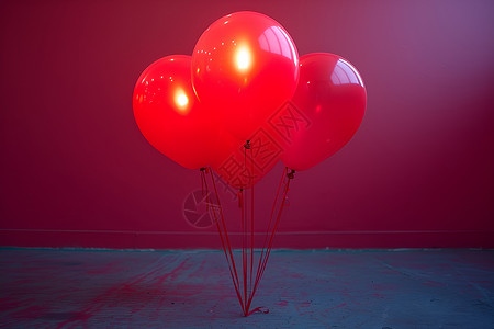 跨年派对红色气球之舞插画