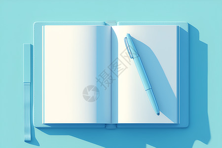 背景简洁简洁风格的白色笔记本插画