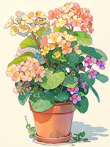 花盆里的鲜花背景图片