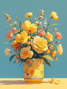 多彩的花盆背景图片