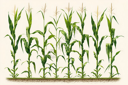 四个阶段玉米的成长插画